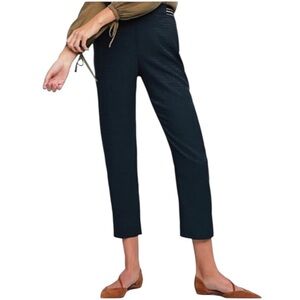 Essential Pull-On Navy Blue Textured Pants, Trouser by Anthropologie NWT